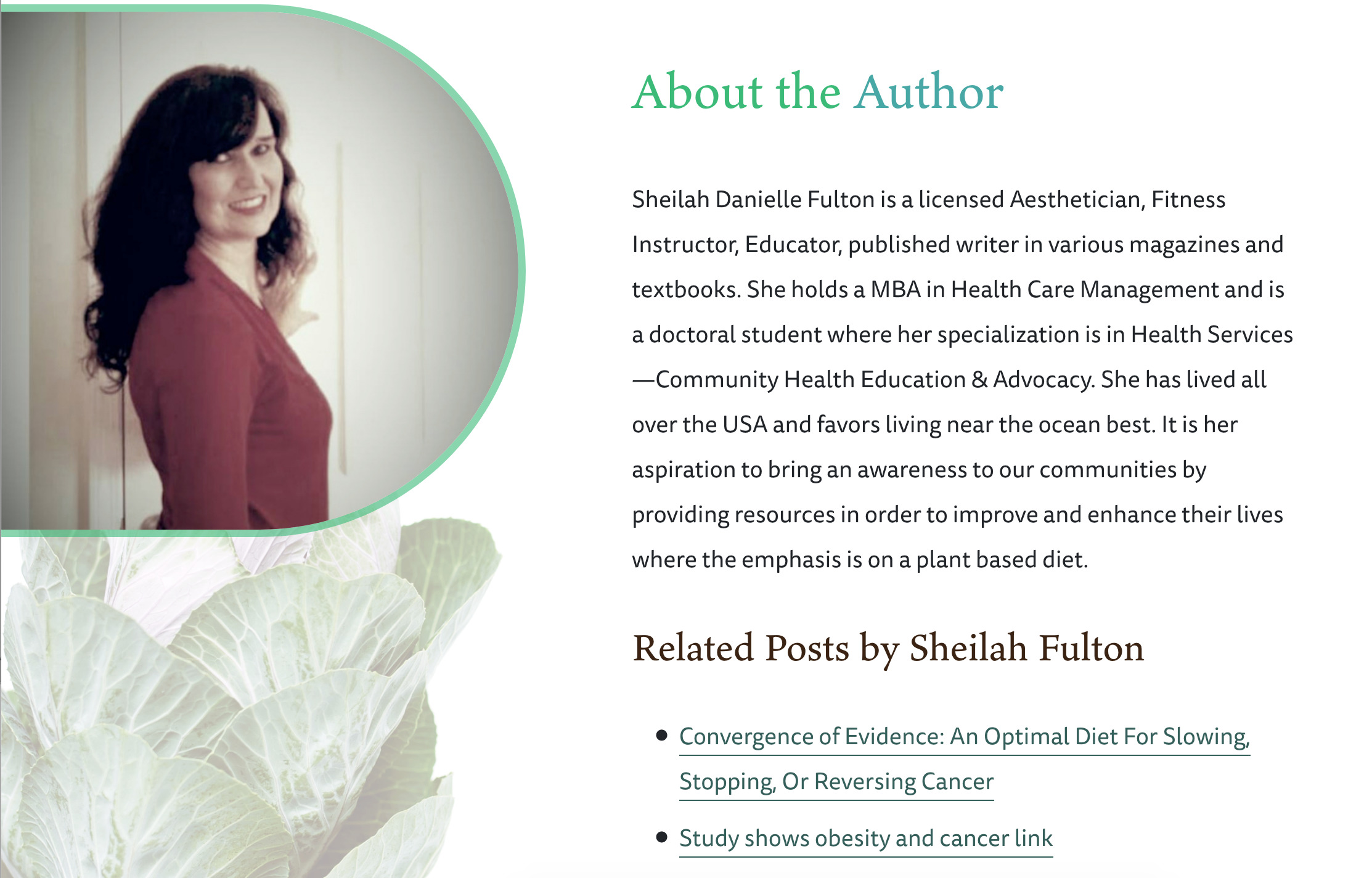 Screenshot of post author information.