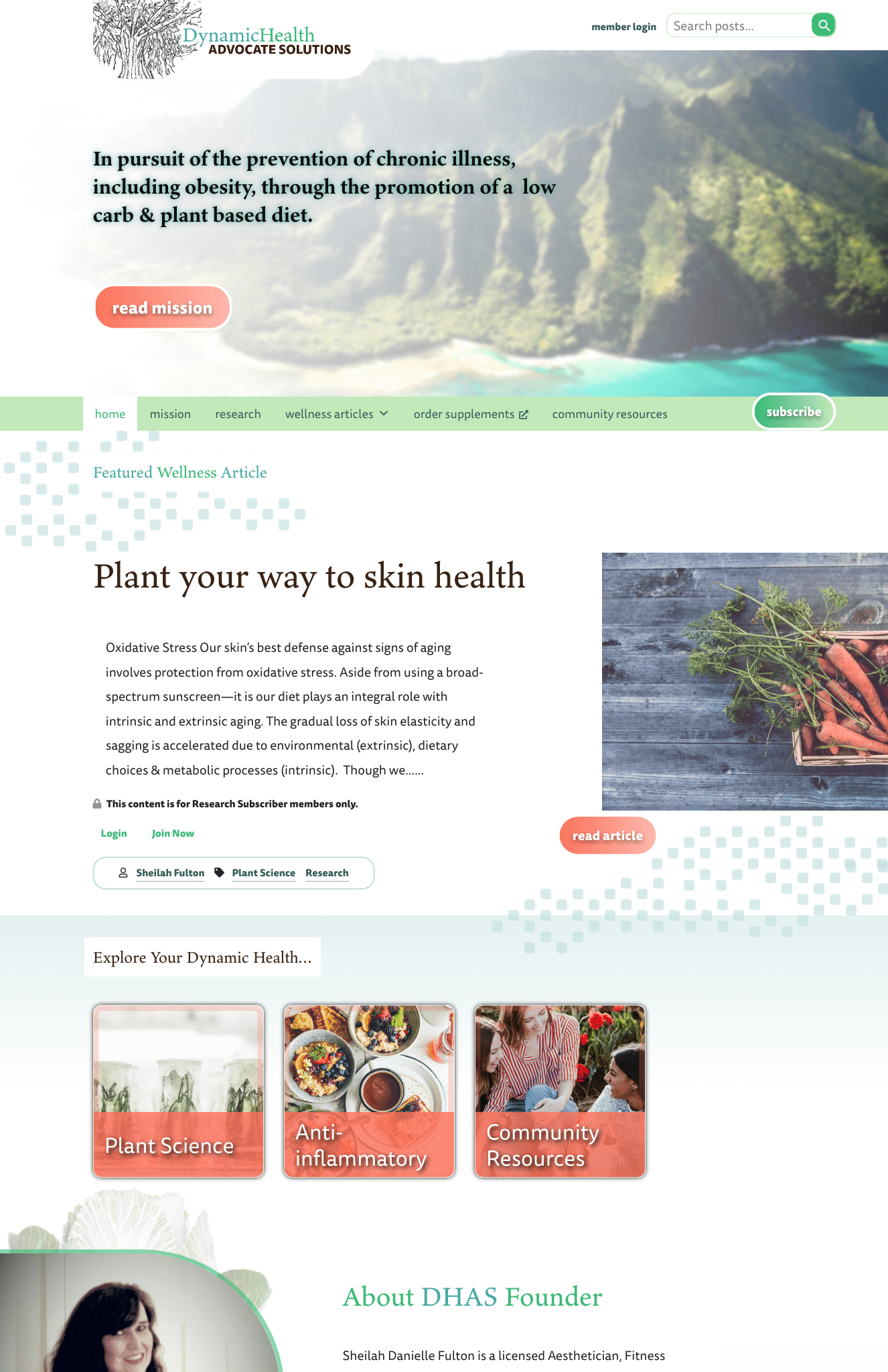 Creating a subscription WordPress blog for health and wellness.